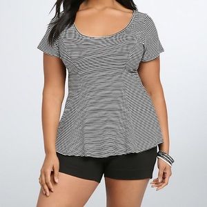 Torrid striped ribbed peplum top